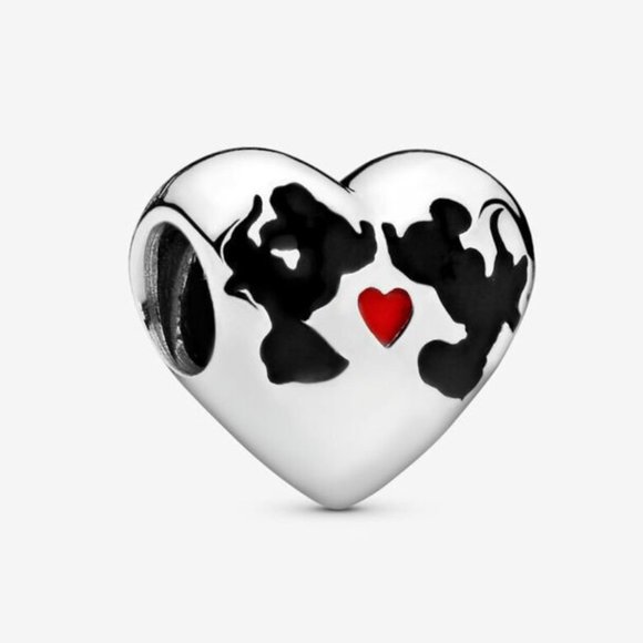 Pandora X Disney Mickey and Minie Kissing RETIRED - Picture 1 of 5